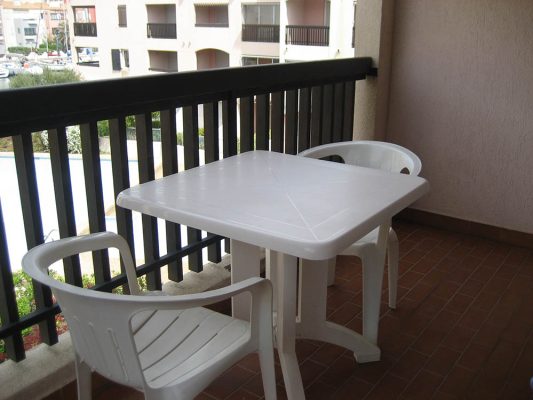 Location vacances au Cap d'Agde : Appartement Cap d’Agde référence 336 : terrasse