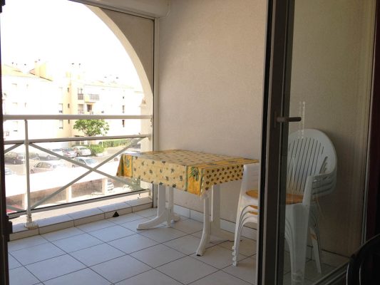 Location vacances au Cap d'Agde : Appartement Cap d’Agde référence 402 : terrasse