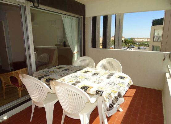 Location vacances au Cap d'Agde : Appartement Cap d’Agde référence 436 : terrasse